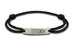 Zilveren plaat vingerafdruk met para cord | sy-BG 013
