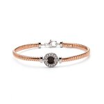 Zilver ros&eacute;goud vergulde armband met zirkonia | sy-BL 006