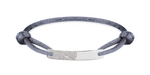 Zilveren plaat vingerafdruk met satijnen koord | sy-BL 017