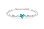 Zilveren bolletjes armband hartje | sy-BL 024