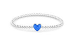 Zilveren bolletjes armband hartje | sy-BL 024