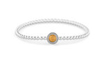 Zilveren bolletjes armband rond met zirkonia | sy-BL 028