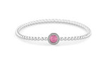 Zilveren bolletjes armband rond met zirkonia | sy-BL 028