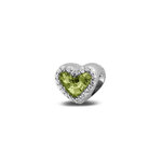 Zilveren bedel hart met zirkonia | sy-803 S