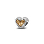 Zilveren bedel hart met zirkonia | sy-803 S