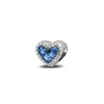Zilveren bedel hart met zirkonia | sy-803 S