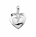 Double Heart Gem Pendant Zilver | sy-110 S