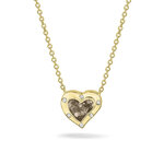 Goud vergulde hanger met hartje met zirkonia of diamant | sy-605 SG