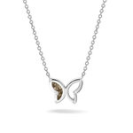 Goud vergulde hanger vlinder met zirkonia of diamant | sy-606 SG