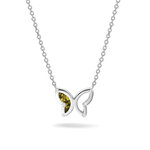 Goud vergulde hanger vlinder met zirkonia of diamant | sy-606 SG