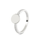 Ring met Zirkonia en ronde schijf voor gravure | sy-457 S