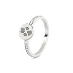 Ring met Zirkonia en ronde schijf voor gravure | sy-457 S