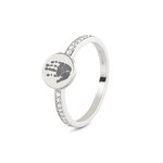 Ring met Zirkonia en ronde schijf voor gravure | sy-457 S