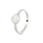 Ring met Zirkonia en ronde schijf voor gravure | sy-457 S