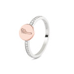 Ring bicolour met Zirkonia en ronde schijf voor gravure | sy-459 SY