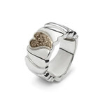 Zilveren bredere as ring met hart en Zirkonia | sy-RG 006