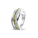 Zilveren fantasie as ring cross &ndash; over met Zirkonia| sy-RG 013