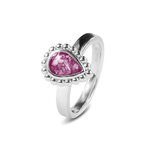 Zilveren as ring met parelrand traanmodel | sy-RG 020