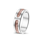 Zilveren as ring  2 asruimtes met Zirkonia of Diamant | sy-RG 024