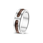 Zilveren as ring  2 asruimtes met Zirkonia of Diamant | sy-RG 024