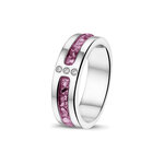 Zilveren as ring  2 asruimtes met Zirkonia of Diamant | sy-RG 024