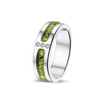 Zilveren as ring  2 asruimtes met Zirkonia of Diamant | sy-RG 024