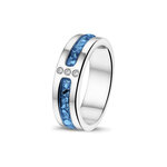 Zilveren as ring  2 asruimtes met Zirkonia of Diamant | sy-RG 024
