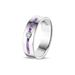 Zilveren as ring  2 asruimtes met Zirkonia | sy-RG 028