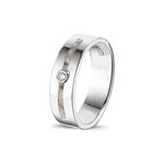 Zilveren as ring  2 asruimtes met Zirkonia | sy-RG 028