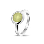 Zilveren gladde as ring  rond | sy-RG 033