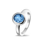 Zilveren gladde as ring  ovaal | sy-RG 034