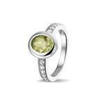 Zilveren gladde as ring  ovaal met Zirkonia | sy-RG 036