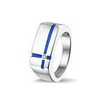 Zilveren as ring  model kruis met Zirkonia | sy-RG 039
