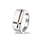 Zilveren as ring  model kruis met Zirkonia | sy-RG 039