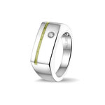 Zilveren as ring  model enkele lijn met Zirkonia | sy-RG 040