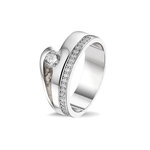 Zilveren as ring  fantasie met Zirkonia | sy-RG 044