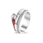 Zilveren as ring  fantasie met Zirkonia | sy-RG 044