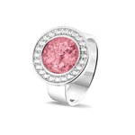 Zilveren as ring met schijf en Zirkonia | sy-RG 045