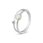 Zilveren as ring dubbel met geboortesteen  | sy-RG 048