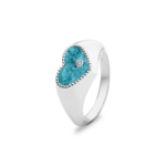 Zilveren as ring model hart met diamant | sy-RG 071