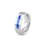 Zilveren as ring 8 mm met 1 bredere streep | sy-RS 006
