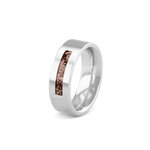 Zilveren as ring 8 mm met 1 bredere streep | sy-RS 006