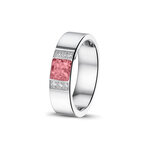 Zilveren as ring 6 mm hoogglans met Zirkonia | sy-RS 009