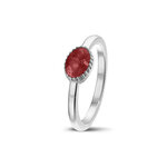 Zilveren as kroonring model traan ovaal | sy-RWS 001