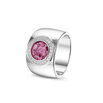 Zilveren as ring breed model rond met Zirkonia | sy-RWS 007