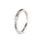 Zilveren as ring  Solitair met Zirkonia en 2 as ruimtes | sy-RWS 013