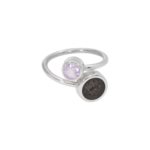 Zilveren elegante as ring met briljant in kleur | tw-814