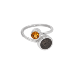 Zilveren elegante as ring met briljant in kleur | tw-814