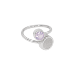 Zilveren elegante as ring met briljant in kleur en vingerafdruk | tw-816