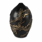 Bronzen urn zwart met goudkleurige golven | wd-UBR711